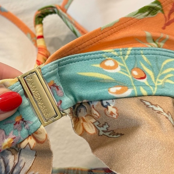 Zimmermann Multicolor Floral Bikini Top with Ruffle - Picture 4 of 6